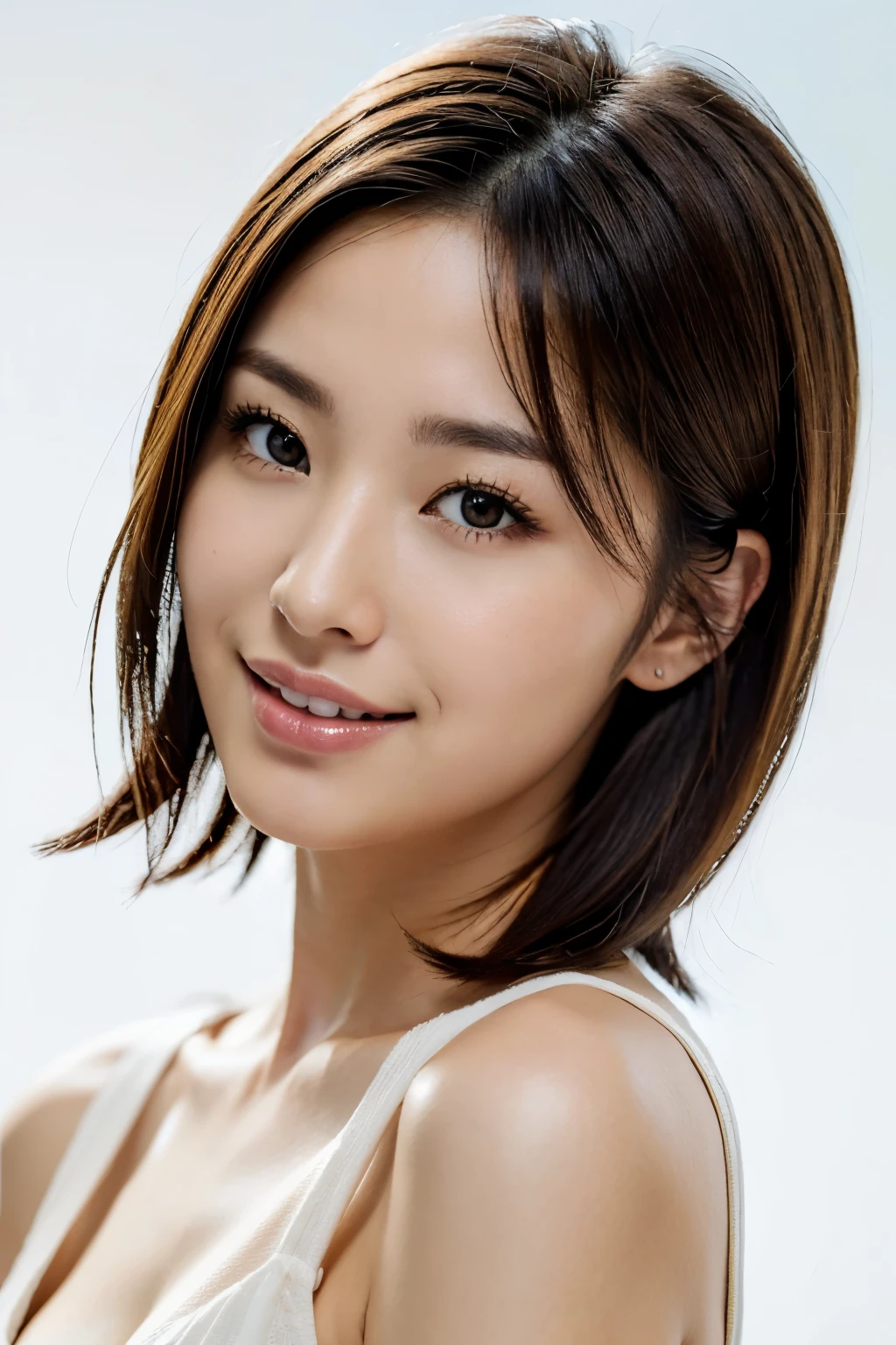 highest quality, full body, masterpiece, dark eyebrows, ultra high resolution, realistic, very detailed, professional lighting smile, eagle nose, short hair