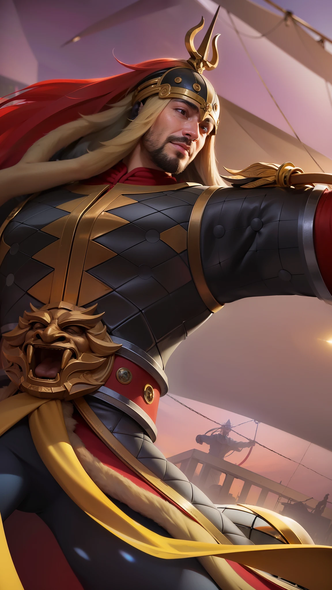Young man with costume, 8k, ultra hd, ultra detailed texture, hyper realistic, masterpiece, detailed texture, detailed face, detailed skin, detailed lighting, (photorealistic:1.5), best quality, beautiful lighting, cinematic lighting, professional lighting, ultra highres, realistic, detailed hair, real hair, high quality, (realskin:1.5), extremely detailed, finely detail, ultra-detailed, young man angry with a thin mustache and beard.