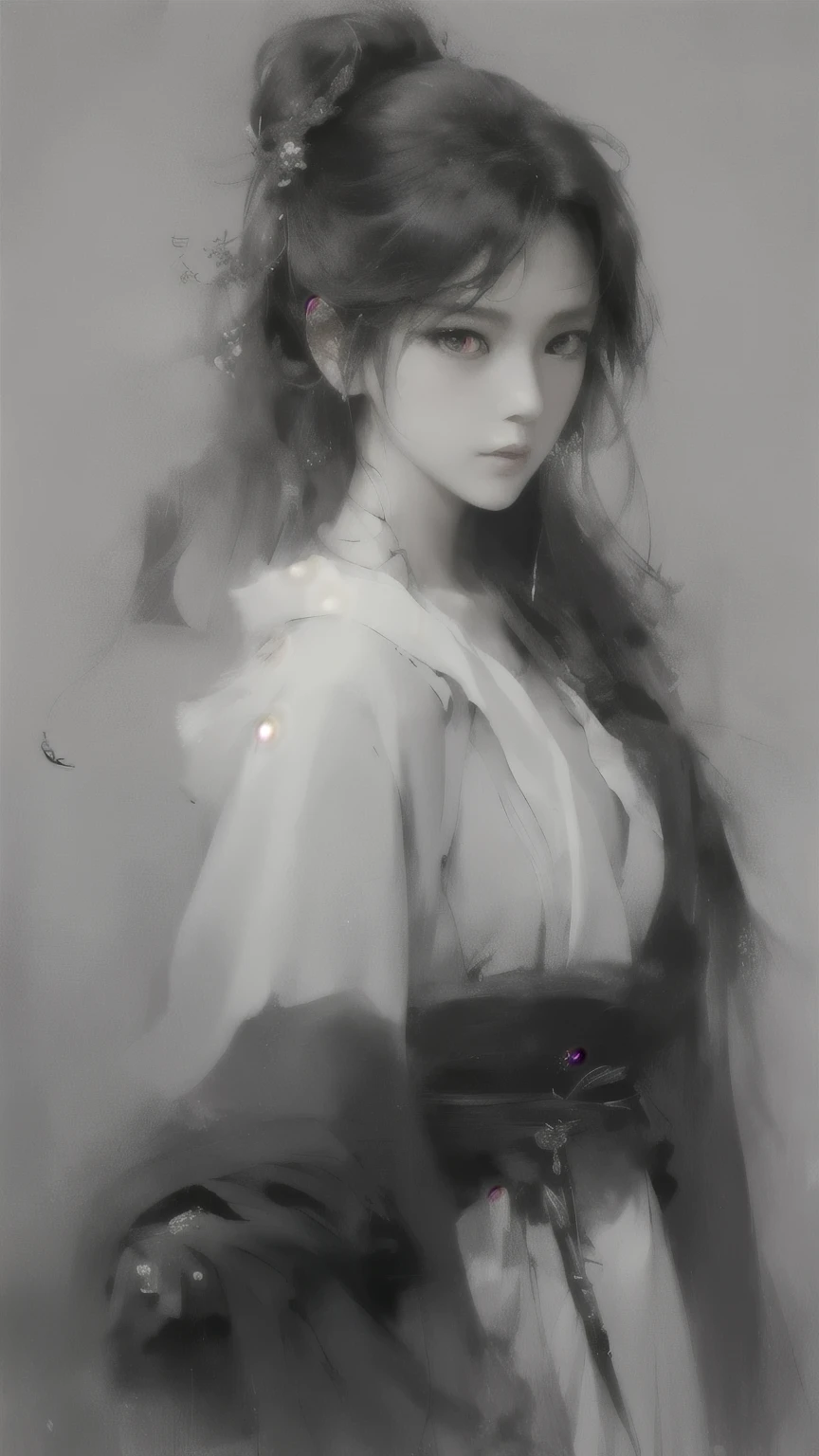 a painting of a woman with long hair wearing a white dress, beautiful character painting, guweiz, artwork in the style of guweiz, by Yang J, by Fan Qi, by Zhang Han, by Zeng Jing, by Zhou Wenjing, guweiz masterpiece, by Li Song, by Ye Xin, beautiful anime portrait, by Song Xu