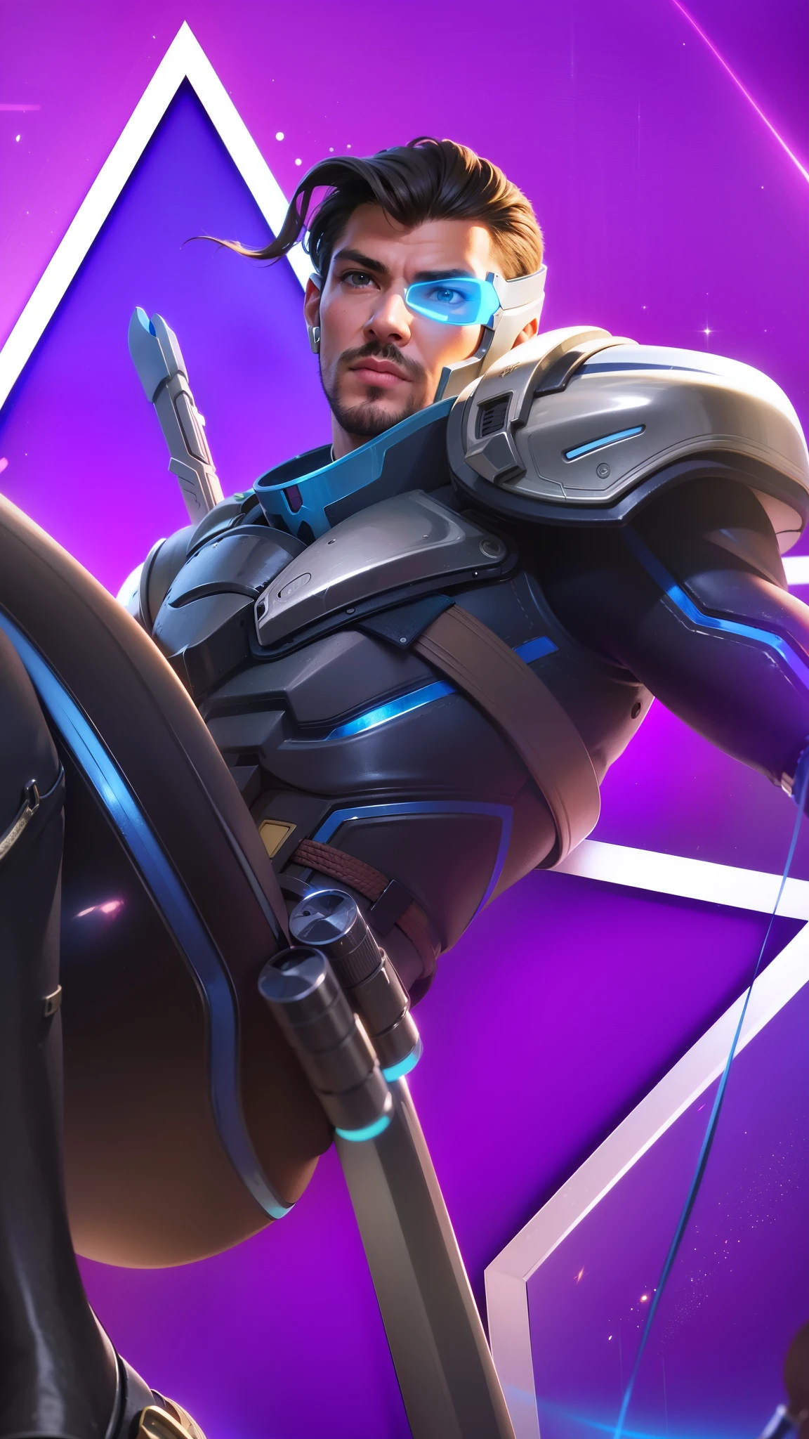 a close up of a young man with a sword and a helmet, 8k, ultra hd, ultra detailed texture, hyper realistic, masterpiece, detailed texture, detailed face, detailed skin, detailed lighting, (photorealistic:1.5), best quality, beautiful lighting, cinematic lighting, professional lighting, ultra highres, realistic, detailed hair, real hair, high quality, (realskin:1.5), extremely detailed, finely detail, ultra-detailed, young man with a thin mustache and beard.