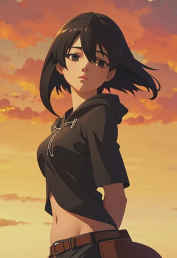 kurome, short hair, black hair, (black eyes:1.3), hair between eyes,
BREAK skirt, belt, black skirt, hoodm hoodie
BREAK outdoors, city, sky, clouds, wind, wind blowing
BREAK looking at viewer, (cowboy shot:1.5),
BREAK (masterpiece:1.2), best quality, high resolution, unity 8k wallpaper, (illustration:0.8), (beautiful detailed eyes:1.6), extremely detailed face, perfect lighting, extremely detailed CG, (perfect hands, perfect anatomy),