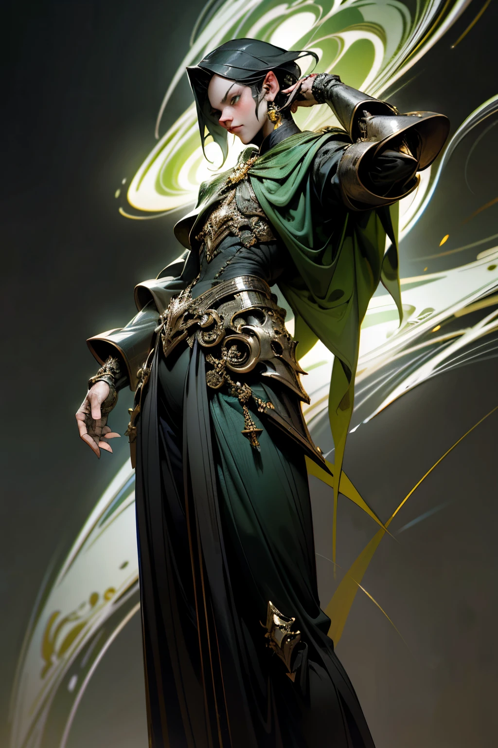 Dracula cyborg, Yugoslav ComicCon 2010, ProgTCS, in the style of Dark Silver & Emerald, Raymond Swanland, realistic depiction of light, green, referential painting, Giotto, chalky.

In the vibrant realm of Yugoslav ComicCon 2010, a striking fusion of the mythical and the mechanical came to life. A Dracula cyborg, meticulously crafted with intricate details, dominated the scene. Clad in a mesmerizing blend of dark silver and emerald, the cyborg's design paid homage to the unique artistic style of Raymond Swanland.

Capturing a realistic depiction of light, the image showcased a masterful interplay of shadows and luminosity. The green hues infused the composition