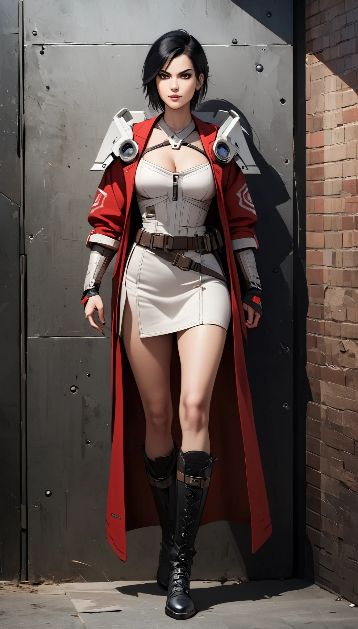 A realistic photo of Lady Sif in the Cyberpunk world, (full body shot), (ohwx woman), (Jaimie Alexander), using the golden ratio, proportions and anatomy. The appearance and outfit of Lady Sif can be slightly changed, but they should be in the cyberpunk style and refer to the traditional Norse mythology. Lady Sif is a proud warrior and she should look like one. The character in the picture should not look like a doll. The portrait has a dynamic background and an action scene where Lady Sif is preventing a bank robbery.