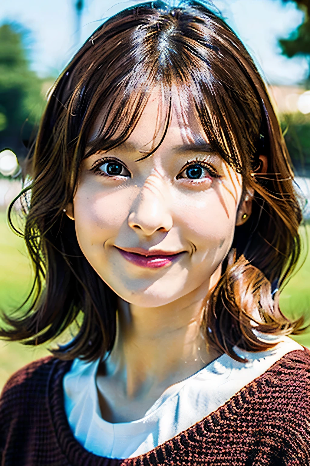 Women in their early 30s、brown hair、Bob