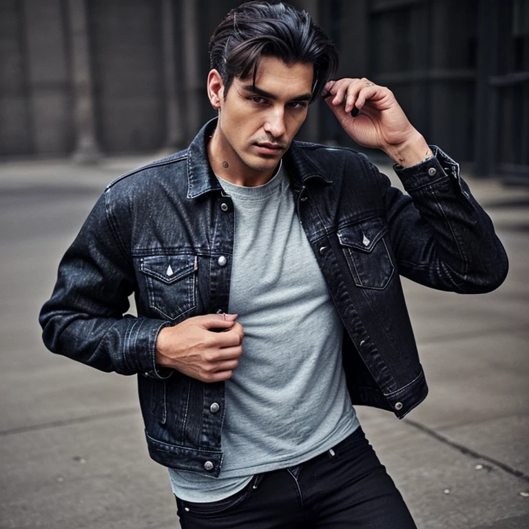 Black denim jacket men look gorgeous