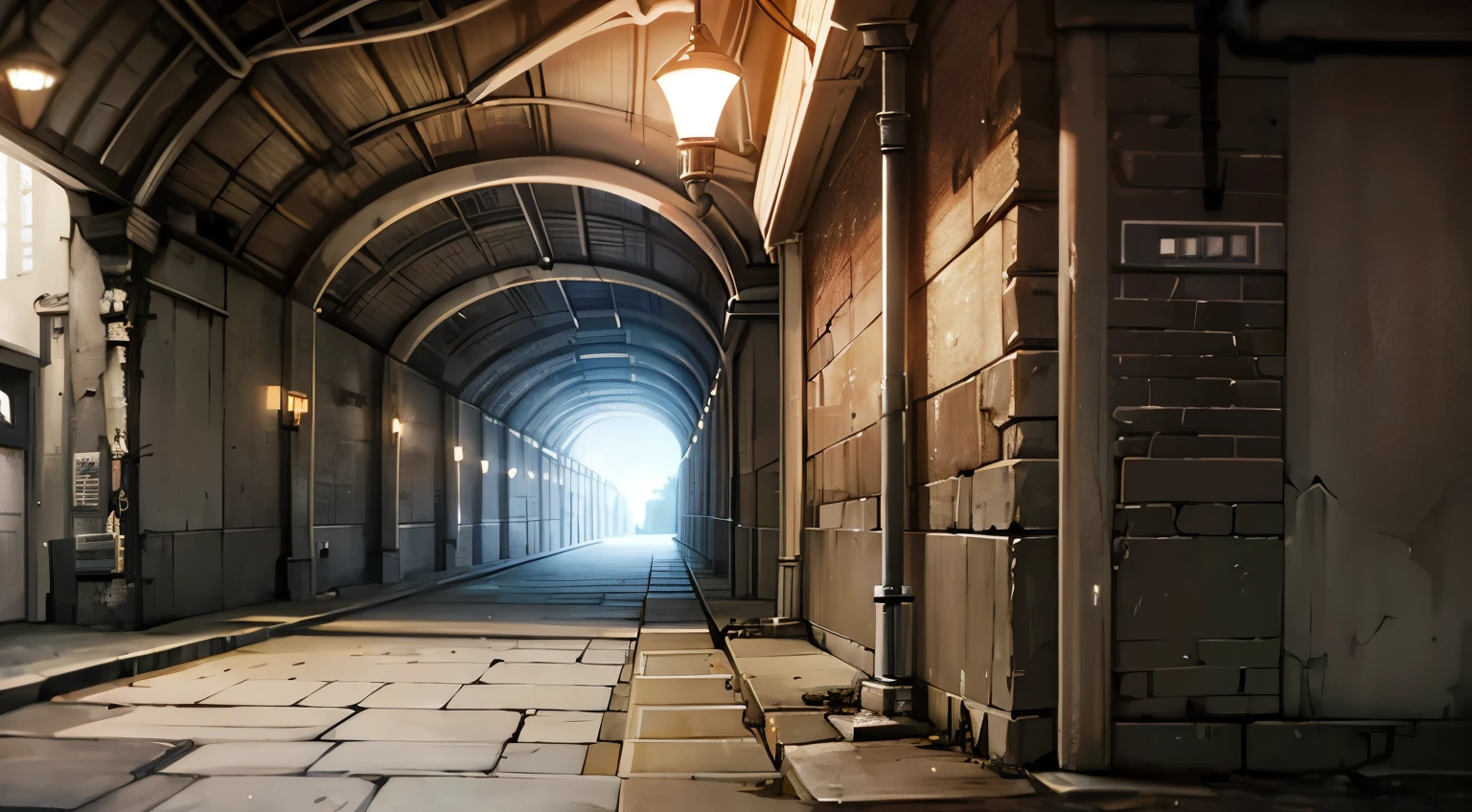 pipe,ruins,underground passage,steampunk,crosswalk,4k,8k,highest quality
