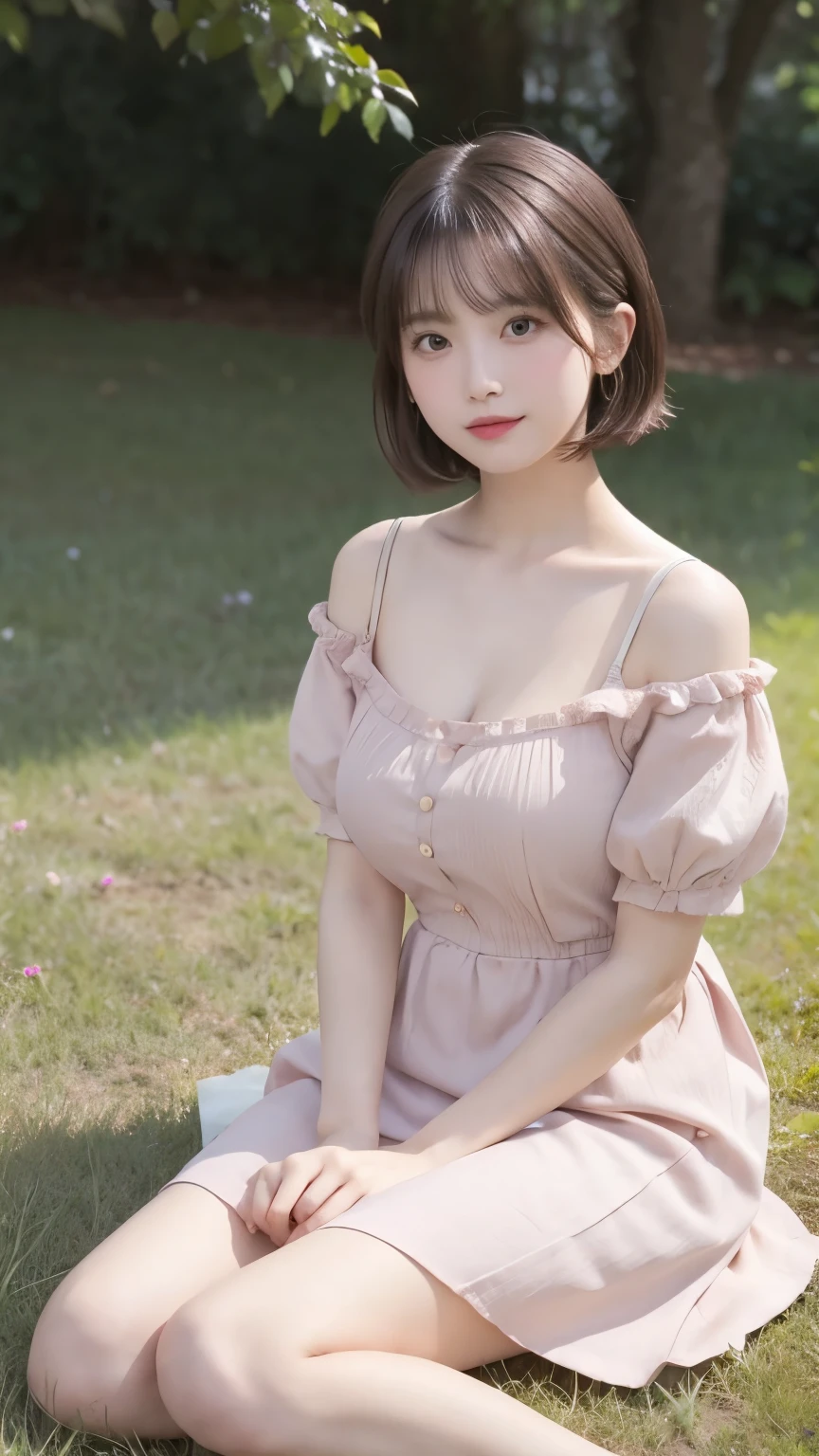 (8k, highest quality, masterpiece: 1.4), Super detailed, highest quality, Ultra-high resolution, Depth of written boundary,(Photorealistic:1.4,RAW shooting,)Ultra-Realistic Capture,(Very detailed,High definition 16k), cute, girl, short hair, Brown Hair, Pink Layer,