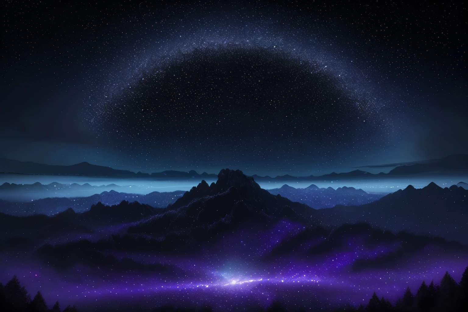 Amidst the glittering wonder, the shimmering night sky reveals its breathtaking beauty. The vast darkness serves as a beautiful canvas for a cluster of shimmering celestial bodies, each casting a brilliant glow across the sky. This striking image could be a painting captured in impeccable detail, revealing the brilliance of the universe against the backdrop of a soft night. The stars twinkled like precious gems scattered on the deep velvet fabric, creating an enchanting scene that truly mesmerized the viewer.