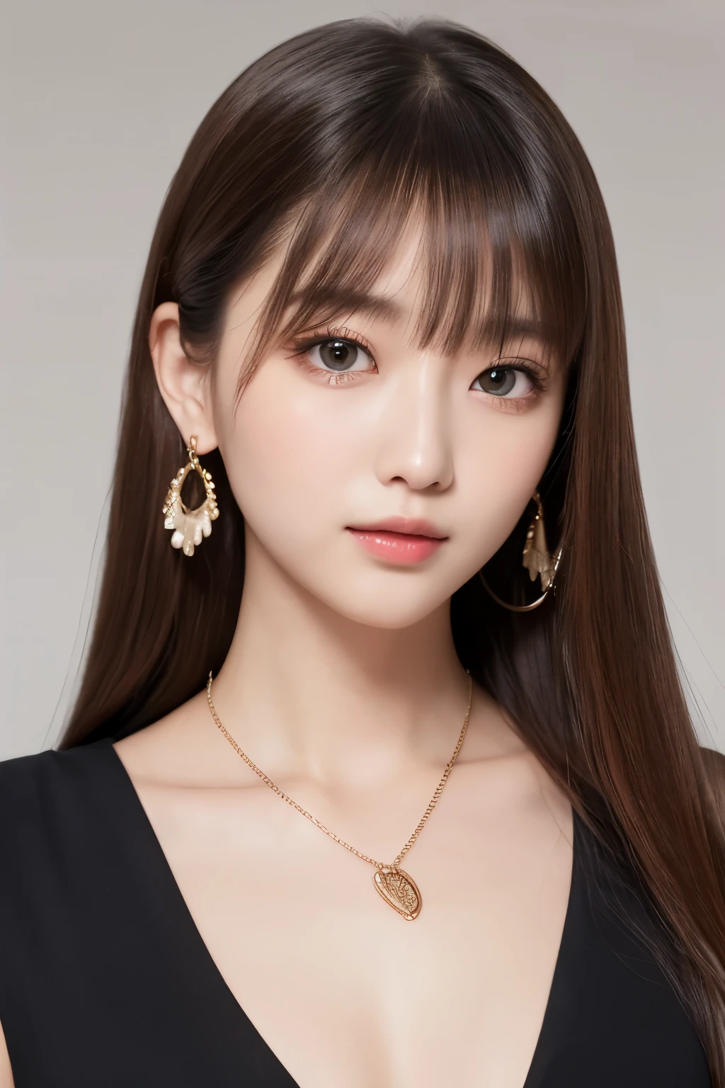 masterpiece:1.2、(highest quality:1.1), Super detailed finish、(8K resolution:1.2)、(Raw photo, realistic:1.3)、Ultra-high resolution face、the face is in focus、high resolution eyes、(concentrated, symmetrical pupils:1.2)、High-definition and beautiful skin、firm skin、natural makeup、gloss lip, Ultra high resolution hair textures、japanese woman、、very cute, messy hair, (party dress), (Very embarrassed:1.3), (blush:1.3), embarrassed look、(彼はembarrassed lookでカメラを見つめています.:1.2)、Mouth slightly open、(Shy gesture、various shooting angles)、thin necklace、small one point earrings, Medium chest, bust shot,long hair,smile