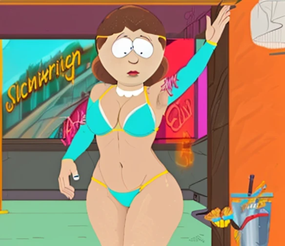 Liane Cartman Wear Bikini walking dance out Bowling, Style of Hellper