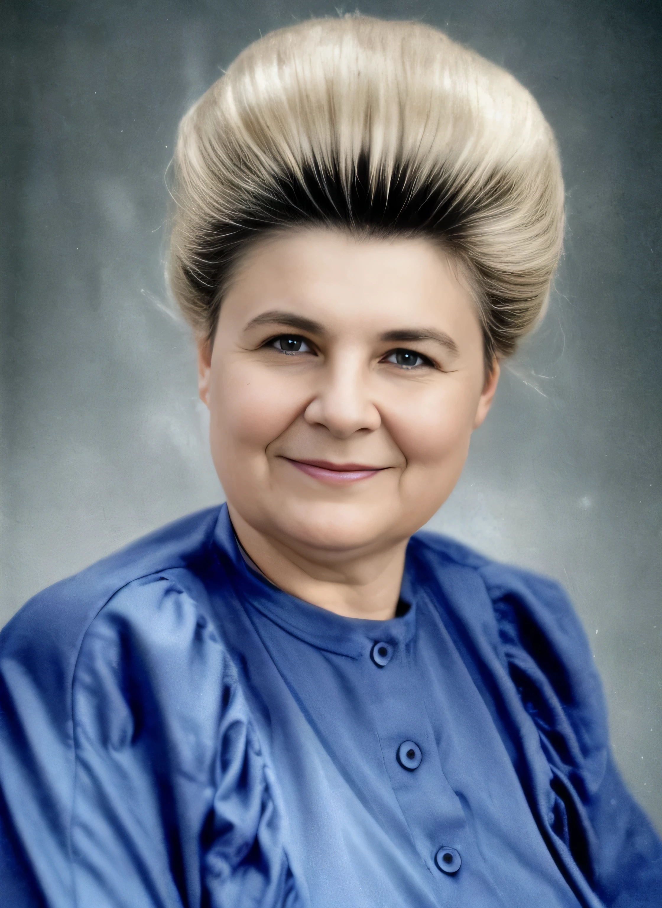 arafed woman with a very short blond hair and a blue shirt, moleksandra shchaslyva, tekla evelina severin, maria panfilova, anastasia ovchinnikova, aleksandra waliszewska, magdalena radziej, color studio portrait, julia hill, nadezhda tikhomirova, An old woman, woman with wrinkles