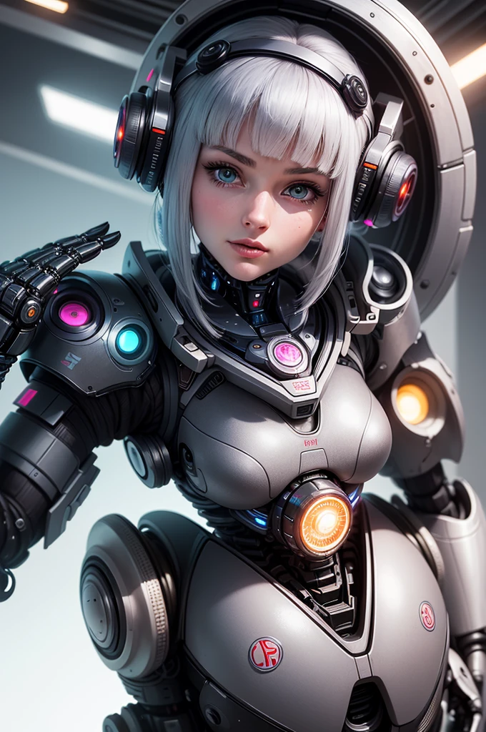 (beste-Qualit, realistness: 1.37, ultra-detailliert, An extremely detailed cybernetic organism: 1.1), beautiful drawing, Robot worm with the head of a beautiful girl, Complex, bright colours, Professional, Sci-fi, studio lightning