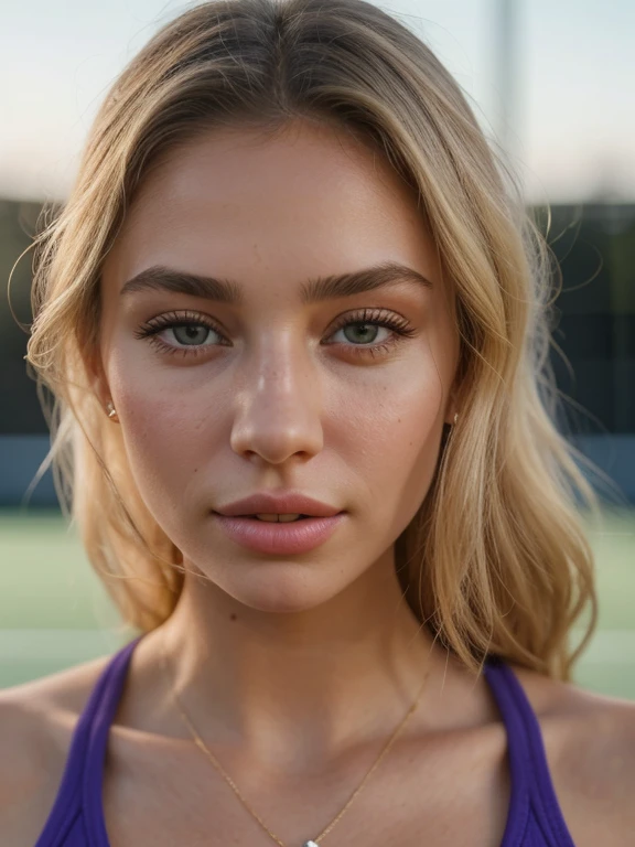 Arafi, 20 year old French woman with blond hair. (1 girl), sharp tiny nose, (middle closed lips), узкие серые eyeа, middle breasts, middle , holding a basketball in one hand, she's wearing purple Nike sportswear, Nike Purple Top and Nike Purple Shorts, white nike shoes, standing in the basketball court, we can see the whole body, Full body image, we can see her toes and knees, Full length photo, full body picture, we can see her whole body in the photo, fit middle booty, Full length shot, Full body image, add_Detail:1, RAW, (super realistic) high Detail, photorealistic, maximum Detail, real life, ultrarealistic, Post-processing, very gentle and beautiful, extremely Detailed, super Detailed, A high resolution, extremely Detailed, beautiful Detailed girl, extremely Detailed eyes and face, beautiful Detailed eyes, Portrait of David Rubin, Tumblr, Prophet, Portrait of Sophie Mudd, Alana Fletcher, Alexa Grace, portrait of Sabrina Lloyd, Raphael, Amber Heard, Madison Beer, Senya Marin, Beautiful face, Seuss Randall, Petra Cortright, top quality, better resolution, Ultra Graphics, realistic, (sunset view), (basketball court), (quality NBA basketball) (holding a basketball with one hand), (confident position), (impeccable craftsmanship), (exquisite attention to Detail), (irresistible sexuality), (undeniable sensuality), I look at the viewer, masterpiece, Best quality, highly Detailed, (Beautiful and Detailed eyeeautiful and Detailed face), Ideal female body, (Best quality), (ultra-Detailed), (masterpiece), (photo realistic:1.4), (hyper realistic:1.4), (realistic:1.3), (Smoother lighting:1.05), (improve the quality of cinematic lighting:0.9), 32 thousand., 1 girl, 20 year old girl, realistic lighting, backlight, The world in the face, Ray Trace, (bright light:1.2), (Improving quality:1.4), (Best quality real texture skin:1.4), finely Detailed eyes, finely Detailed face, eye