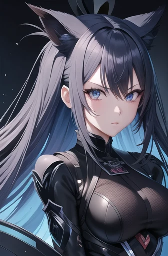 anime - style image of a woman in a black and blue outfit, 8k high quality detailed art, seductive anime girl, detailed digital anime art, anime style 4 k, extremely detailed artgerm, beautiful alluring anime woman, badass anime 8 k, inspired by Masamune Shirow, dragon girl, trending on artstation pixiv, digital anime illustration