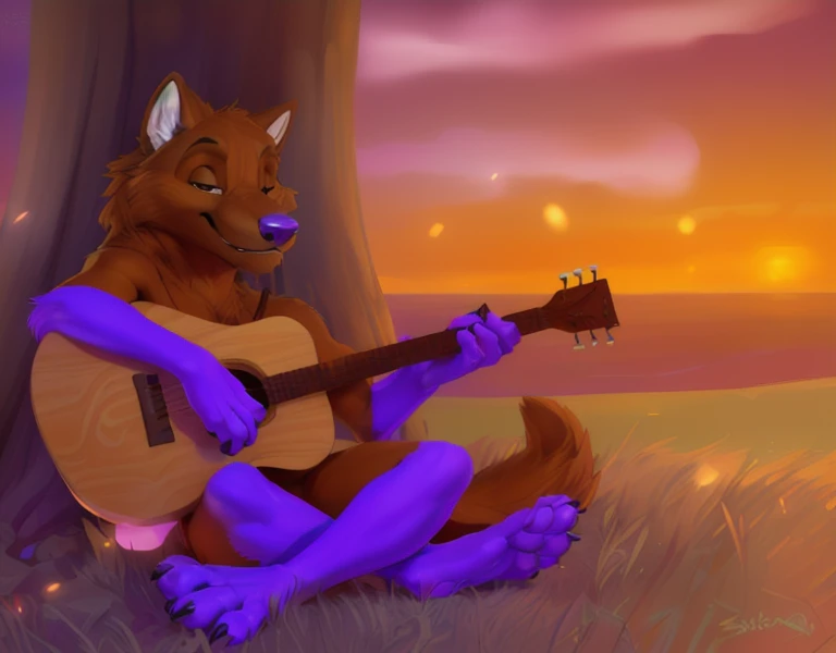  ((a brown dog wolf anthropomorphic in good lighting playing on his guitar at a park at dawn underneath the tree enjoying himself)) , (by Homogenousrule, by Wildering, by Foxovh, by Catcouch), 4k,(by totesfleisch8 and
(( posing in a park for image )),Sharp gaze, hentai , anthro, shortstack, standing, looking  at viewer,muscular, background, extremely detailed, 3d render, high quality  digital art, huge thighs , detailed eyes, ,henati, good anatomy, good perspective at park , front towards viewer,face up, by bebebebebe, by sicklyhypnos, by gerkk, by orf, (  by cutesexyrobutts, by darkgem, by zackary911, , (  by singafurian, by daftpatriot, sassy, cute, detailed face, handsome , seductive face,  face, detailed mouth, hentai style, leo alvarez, bara, (posing:1.3), (soft shading), 4k, hi res, detailed hands, ((detailed face, (detailed eyes:1.0), detailed)), by zackarry911, by zaush, (by personalami:0.5), looking at viewer,  image, navel, nipples, full body, one person focus, thick thighs,  Hentai, day, sexy, sensual, detailed, uploaded to e621, beautiful and detailed male image of an anthropomorphic  ,(highres,:1.2), Smiling happy extremely detailed, photorealistic, 3d render , high quality  digital art,Hentai artstyle,