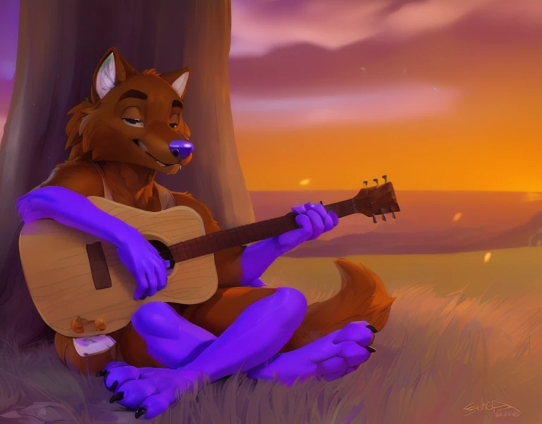  ((a brown dog wolf anthropomorphic in good lighting playing on his guitar at a park at dawn underneath the tree enjoying himself)) , (by Homogenousrule, by Wildering, by Foxovh, by Catcouch), 4k,(by totesfleisch8 and
(( posing in a park for image )),Sharp gaze, hentai , anthro, shortstack, standing, looking  at viewer,muscular, background, extremely detailed, 3d render, high quality  digital art, huge thighs , detailed eyes, ,henati, good anatomy, good perspective at park , front towards viewer,face up, by bebebebebe, by sicklyhypnos, by gerkk, by orf, (  by cutesexyrobutts, by darkgem, by zackary911, , (  by singafurian, by daftpatriot, sassy, cute, detailed face, handsome , seductive face,  face, detailed mouth, hentai style, leo alvarez, bara, (posing:1.3), (soft shading), 4k, hi res, detailed hands, ((detailed face, (detailed eyes:1.0), detailed)), by zackarry911, by zaush, (by personalami:0.5), looking at viewer,  image, navel, nipples, full body, one person focus, thick thighs,  Hentai, day, sexy, sensual, detailed, uploaded to e621, beautiful and detailed male image of an anthropomorphic  ,(highres,:1.2), Smiling happy extremely detailed, photorealistic, 3d render , high quality  digital art,Hentai artstyle,