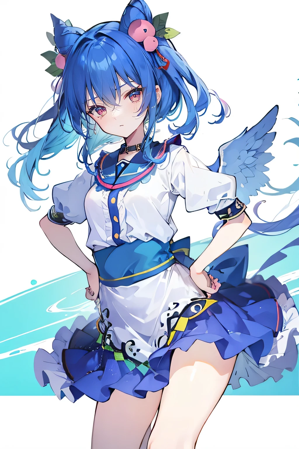 (masterpiece),best quality, expressive eyes, perfect face, 1girl,
Put your hands on your waist,fair, Gorgeous,Japanese cartoons,girl,lola,Hina Angel, blue hair, blue haired, floating clothes,Grab your waist, Grab your waist, hands on hips , hands on hips,sit, sit on ground, Legs on the ground, flat chest
