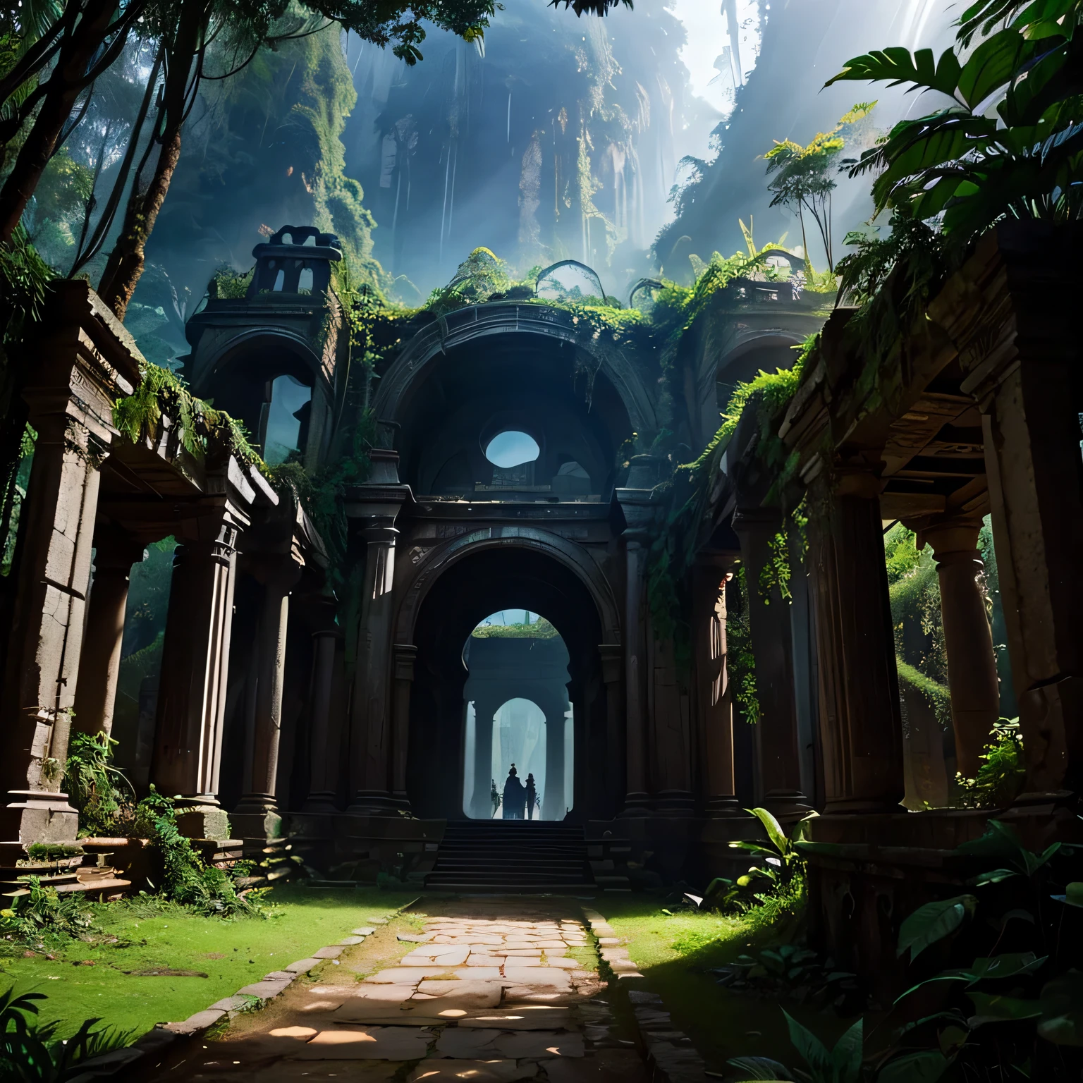 Ancient ruins hidden deep in the jungle。Ruins are integrated with nature、It exudes an atmosphere of mystery。Within the ruins is a forgotten garden.、Flowers and plants with magical powers grow。Time passes at a different speed here、Inviting visitors to a magical experience。