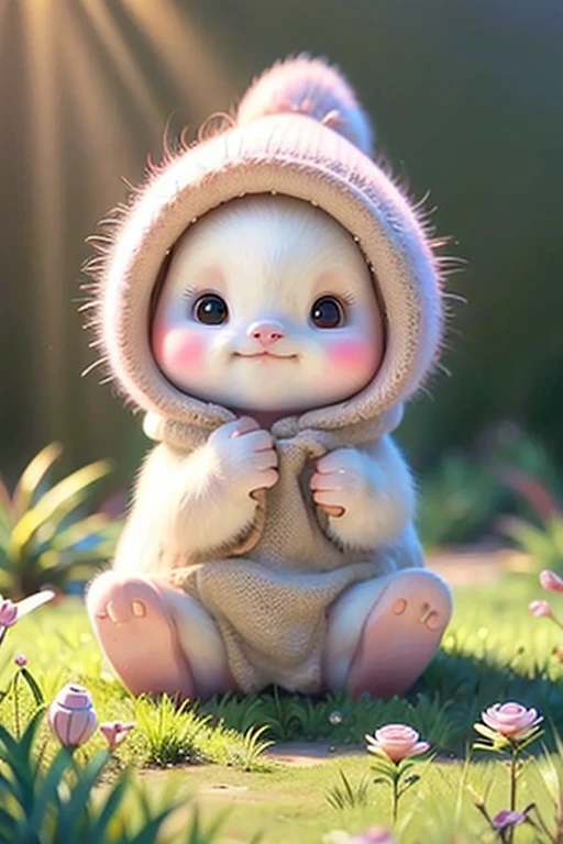 (Best quality, Ultra-detailed: 1.3), 8K Resolution, Realistic photograph, Adorable pink piglet with playful expression, Lying on lush grass with soft, plump body, Sharp focus on its cute features, Depth of field: 1.8 for a blurred background, Natural lighting during golden hours, Warm sunlight gently illuminating its pink spotted coat, Realistic textures showing every glistening hair and wrinkle, Stunningly captured moment of peace and cuteness. (The most detailed, highest resolution: 1.5), Detailed textures of the piglet's pink spotted coat, Ultra-realistic rendering of every soft