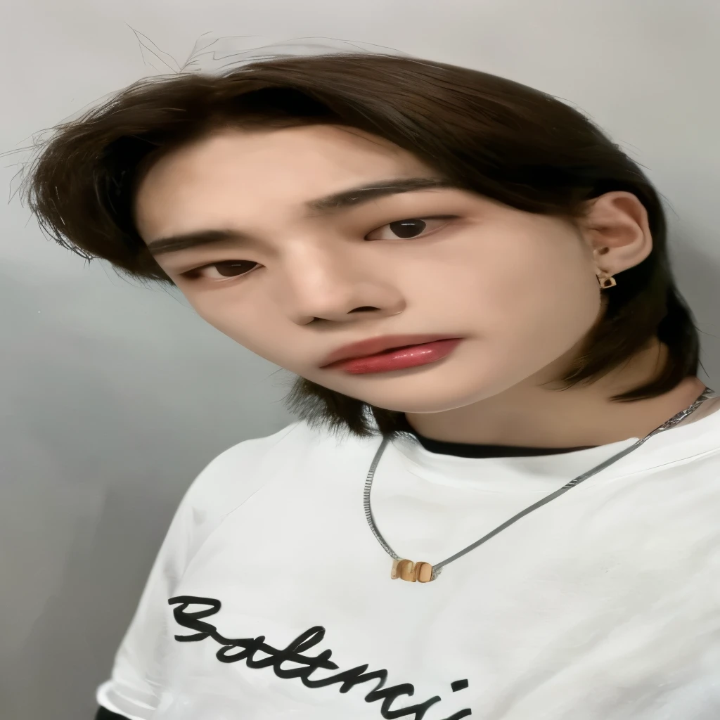 a close up of a person wearing a white shirt and a necklace, kim doyoung, jinyoung shin, jung jaehyun, hyung tae, hong june hyung, taejune kim, cai xukun, male ulzzang, wan adorable korean face, hyung tae kim, steven jung, south korean male, yanjun chengt, perfect face and boy, jaeyeon nam