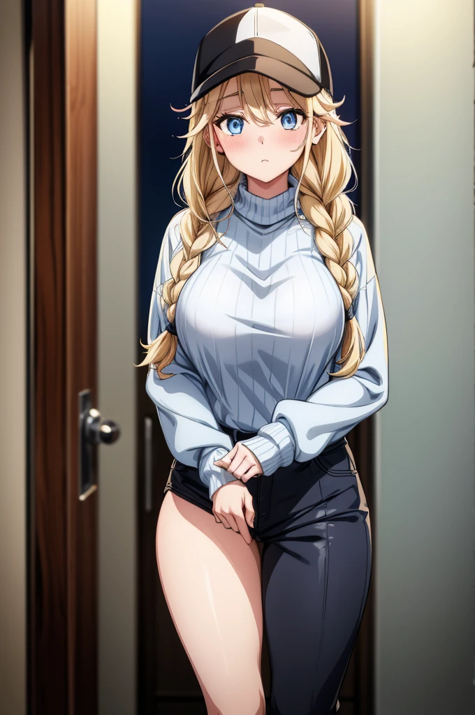 masterpiece, highest quality, Super detailed, modern、1 girl, whole body、Erotic, hentai, cum, partially undressed, tall, slender、big breasts、blonde, long ponytail, bright blue eyes、seductive lips、sexy、smile、home tutor、(sweater:1.3)、big ass、smile、bright look、round glasses、(cowgirl sex:1.5)、open your legs、pussy、Beauty、older sister