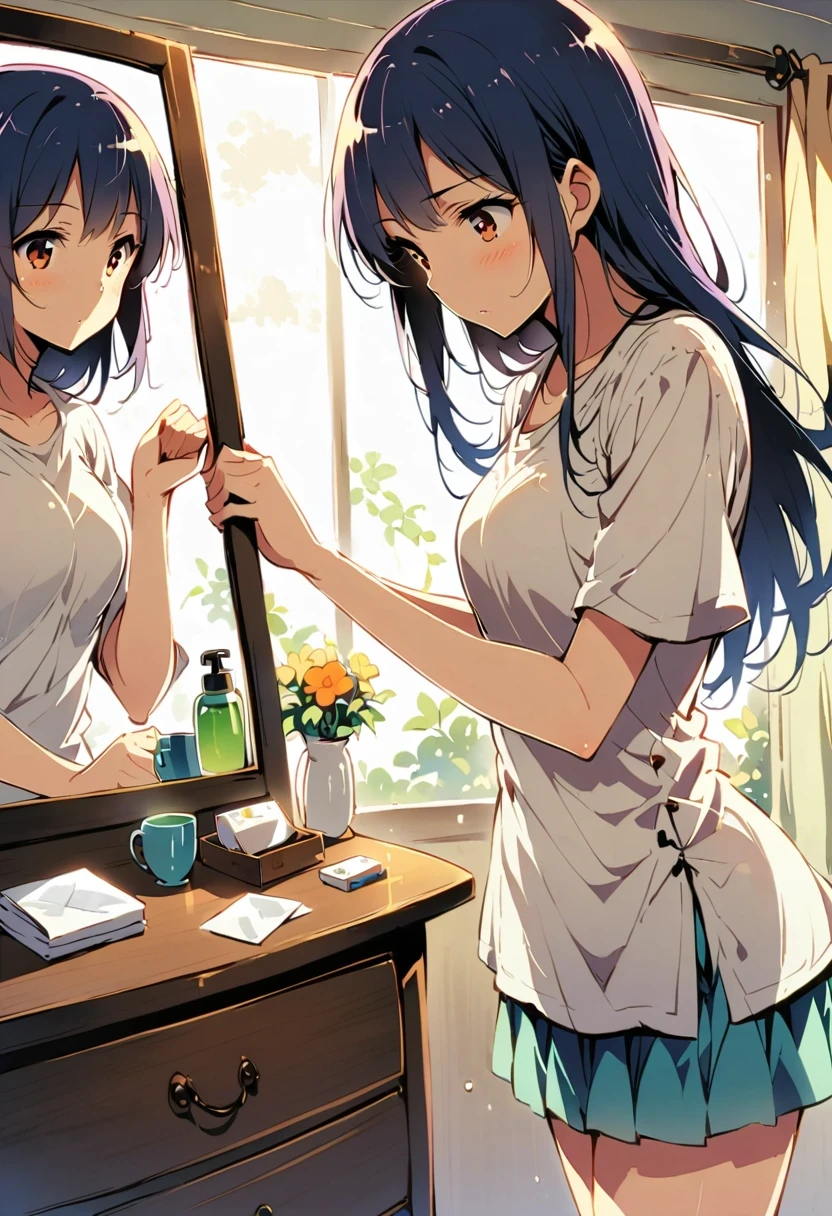 early morning,The sun shines through the gaps in the curtains,A young woman stands in front of the mirror,Get ready to start your day。She opened the drawer,Take out a delicate little box,The camera slowly zooms in,The small box says "Pure Chinese Medicine Body Odor Powder"。