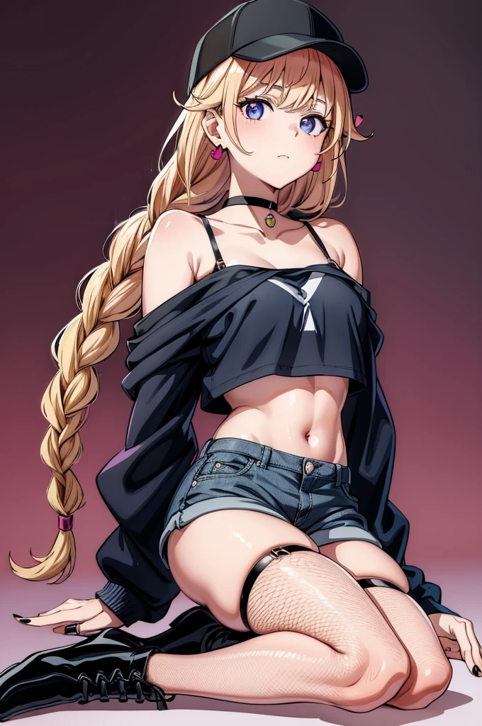 1girl, hypnosis, silence suzuka \(umamusume\), horse eyes, (dark skin:1.4), (blonde hair:1.4), blank eyes, (masterpiece, 4k, 8k, ultra hires, exremely detailed, good shadow, good light, deep shadow, unreal, high resolution, ultra detailed, best quality, ultra high res, visually stunning, beautiful, award-winning art, best quality, stunningly beautiful:1.2), slut, white shirt, jacket, (black fur), sleeveless, pleated skirt, (microskirt), navel, detailed background, (alley:1.3), squatting, spread legs ,back the wall, infront of the viewer, golden bracelet, wrist ring, (o-ring), high heels, (thong:1.2), panties, nodded head, underboob, (explessionless:1.2), flat chest, closed mouth, (puffy nipple:0.8), big belly, (chubby), (plump)