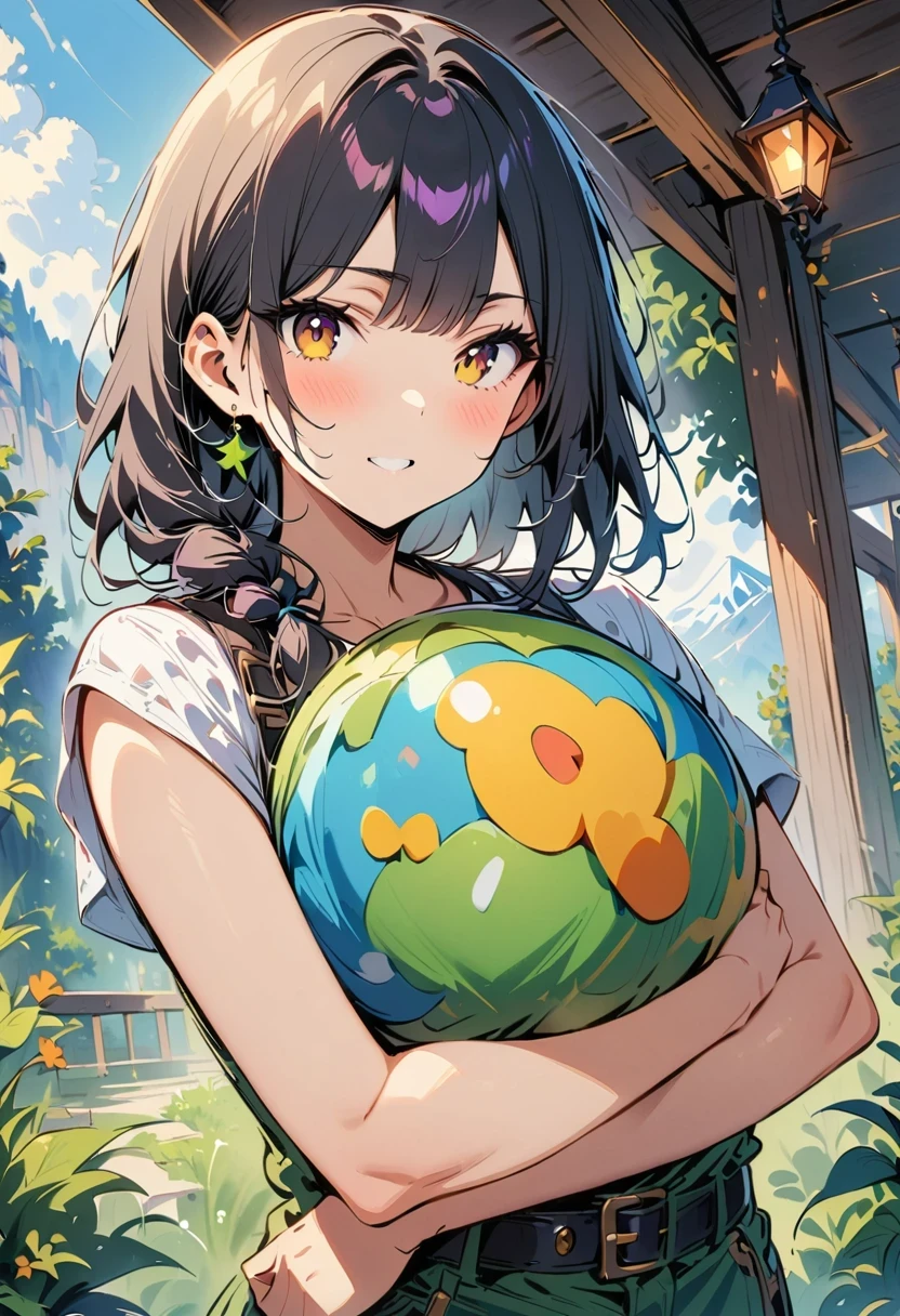 best quality, ((masterpiece)), illustration, 1 girl [Yellowhead | Rainbow head], best quality and masterpiece