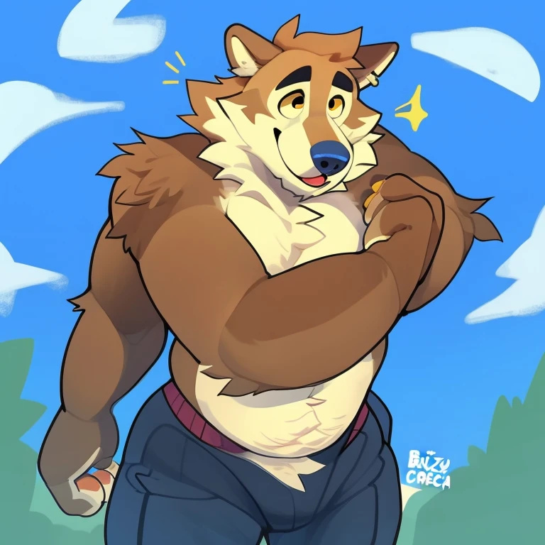 a handsome young chubby hairy bear 25 year old gay furry, by bigcozyorca, Wendell 