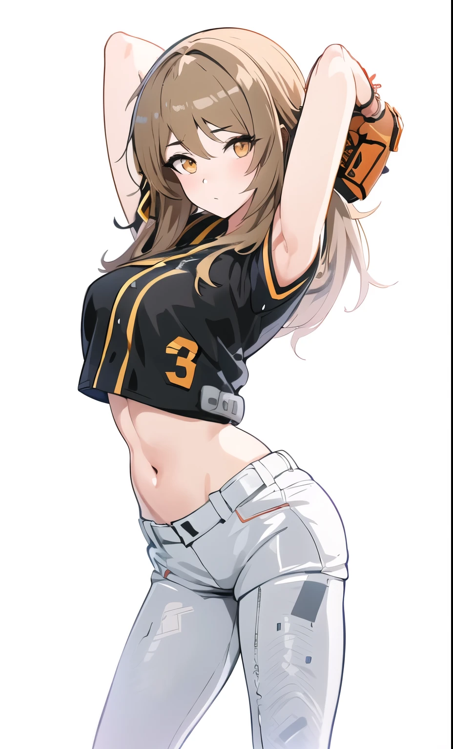 anime girl with a baseball glove and a baseball hat, from girls frontline, marin kitagawa fanart, seductive anime girl, attractive anime girl, girls frontline cg, fine details. girls frontline, female anime character, render of april, anime full body illustration, girls frontline style, trending on artstation pixiv, anime woman fullbody art, (anime girl)