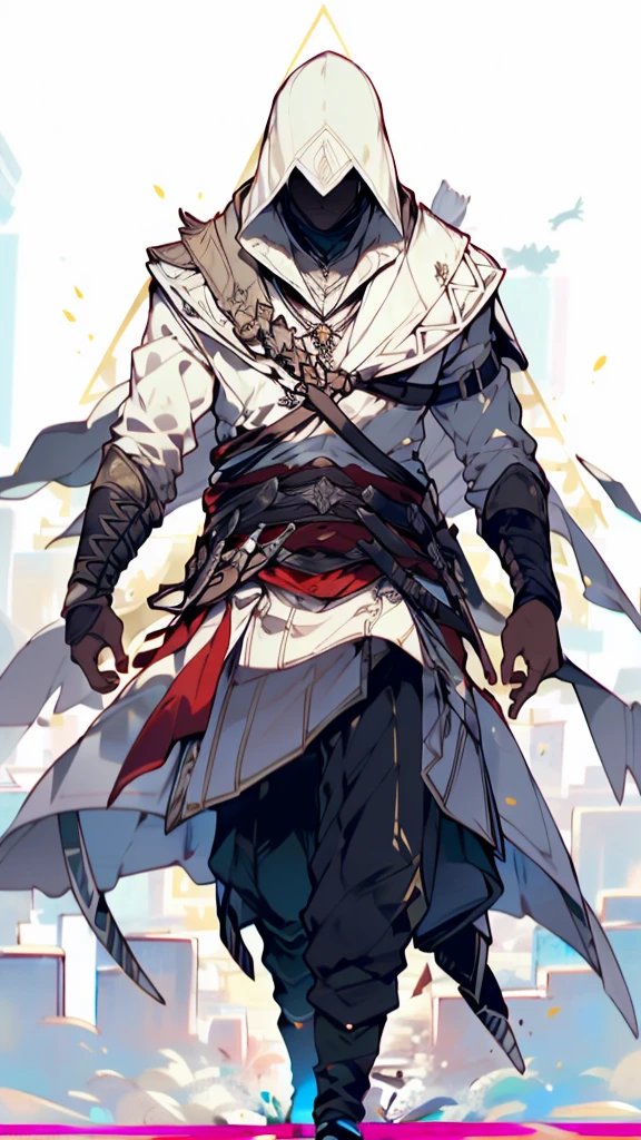 Sozinho, 1 , lsobreg_mangas, containment, fechado_boca, standing, completo_corpo, weapsobre, Macho_foco, botas, ao ar livre, dia, cinto, espada, pants, capuz, cape, preto_pantsdos, faixa, bird, sombreado_face, building, bainha, capuz_acima, bainhaed, escadaria, Clamps, weapsobre_sobre_voltar