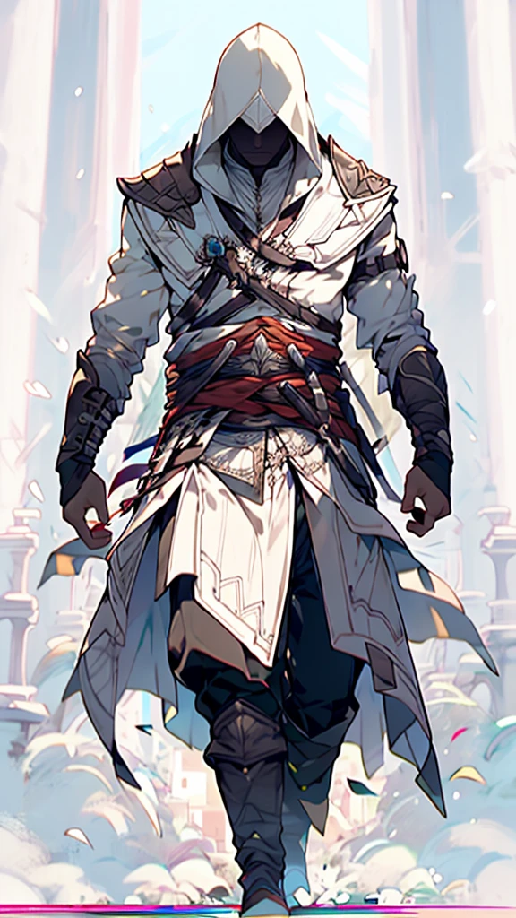Sozinho, 1 , lsobreg_mangas, containment, fechado_boca, standing, completo_corpo, weapsobre, Macho_foco, botas, ao ar livre, dia, cinto, espada, pants, capuz, cape, preto_pantsdos, faixa, bird, sombreado_face, building, bainha, capuz_acima, bainhaed, escadaria, Clamps, weapsobre_sobre_voltar