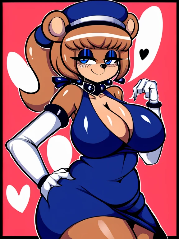 (por Yamaraim,por Cuchuflin,por Thehelmetguy,por Tzokatli),(oi nada),(best quality),(master part), quebrar Solo,Fredina,Hair,Cartola,antro maior, mammal, Boate Fredina, olhos azuis,quebrar ,quarto escuro,Posar,digital \(Artwork)vestido