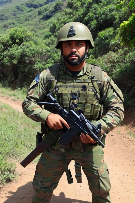 Guerrerodel bien luchando contra un ejercito del mal