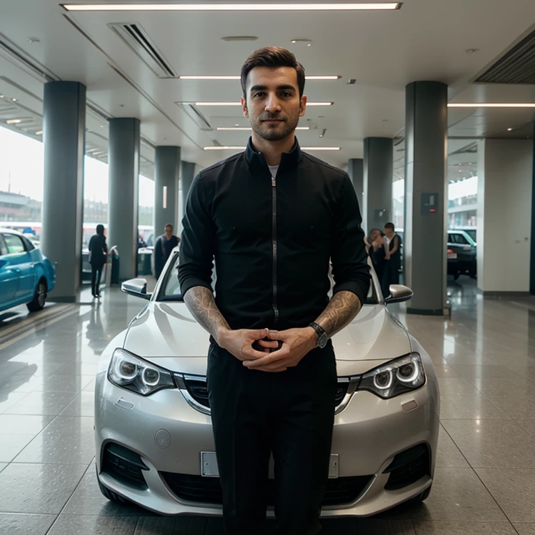 Think like ua/UX designer with 10 years of experience. Develop an avatar for a business profile on Instagram. The company is engaged in car rental. In the cities of Tbilisi and Batumi. Picture a rental car at the airport. Charismatic man. Target audience: tourists and business travelers.