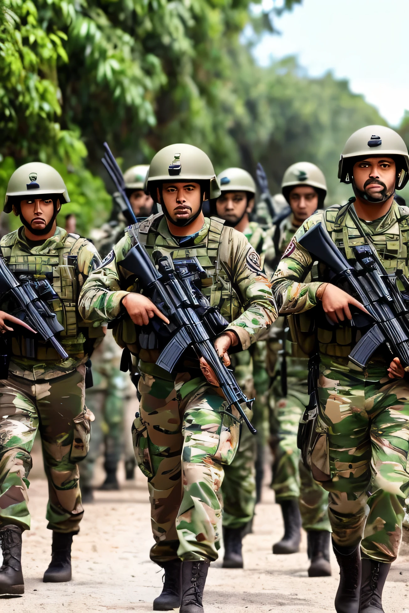 Guerrerodel bien luchando contra un ejercito del mal