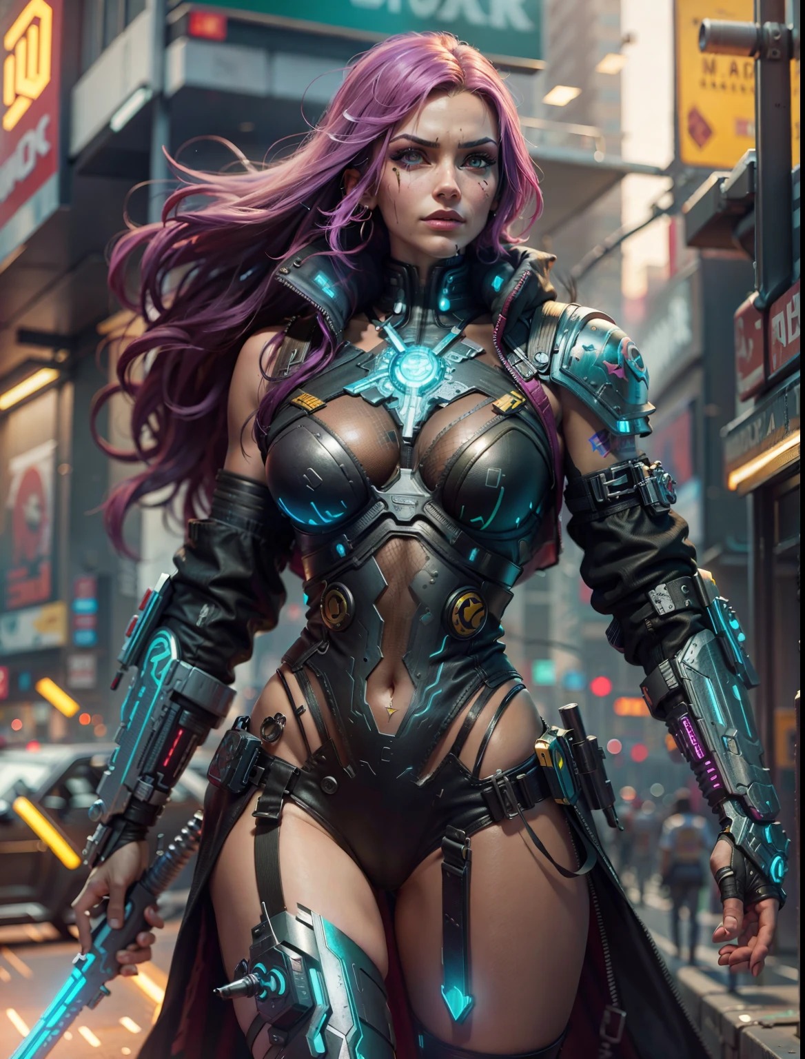 Warrior woman Cyberpunk 2049