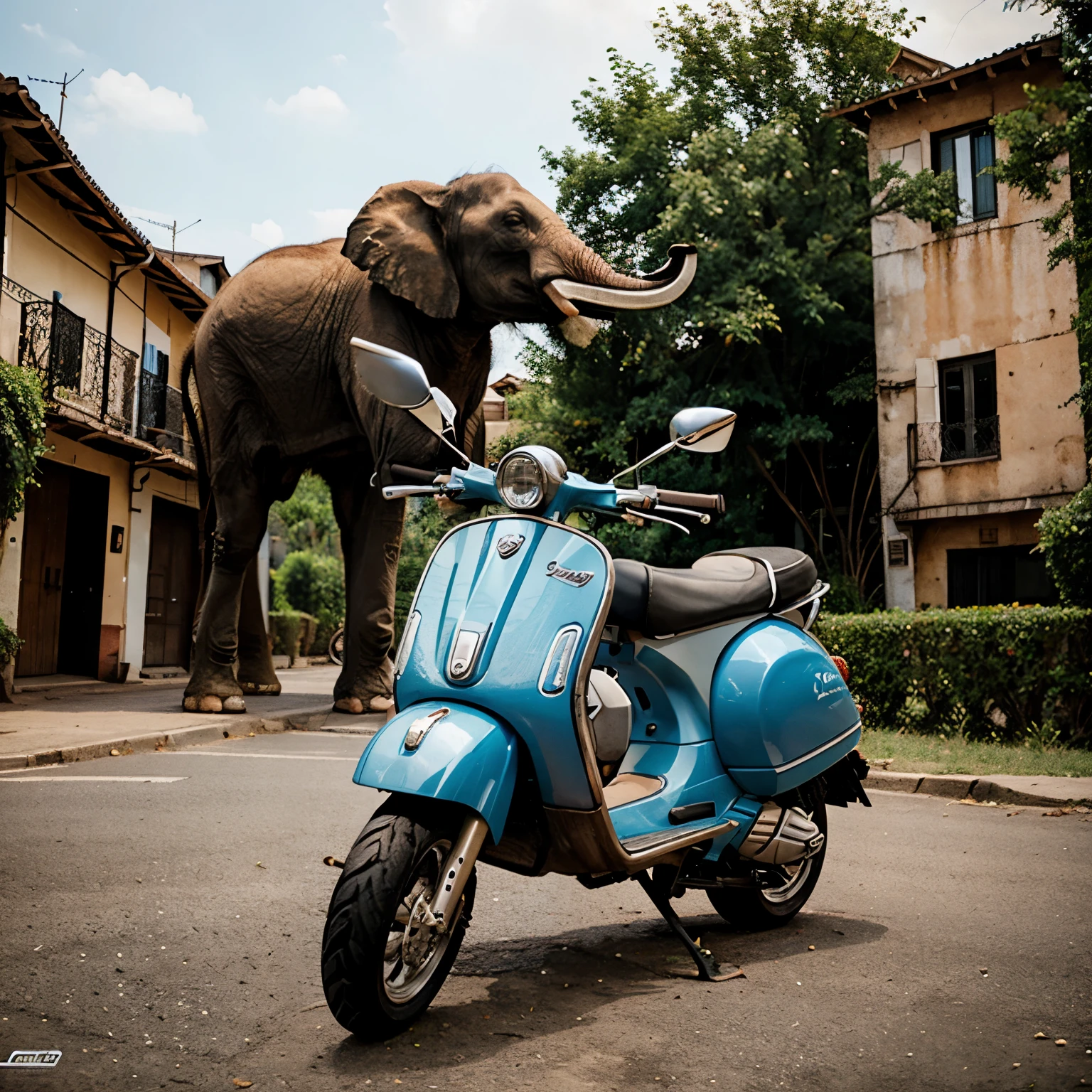 Elephant ride vespa