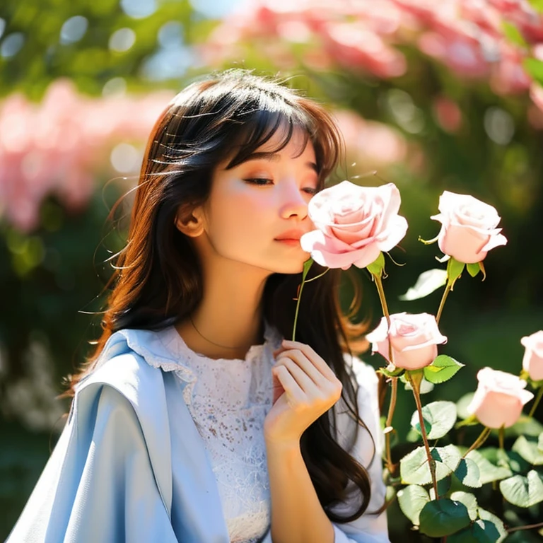 Shy Rose Girl,spring,breeze,Shy ,Innocence