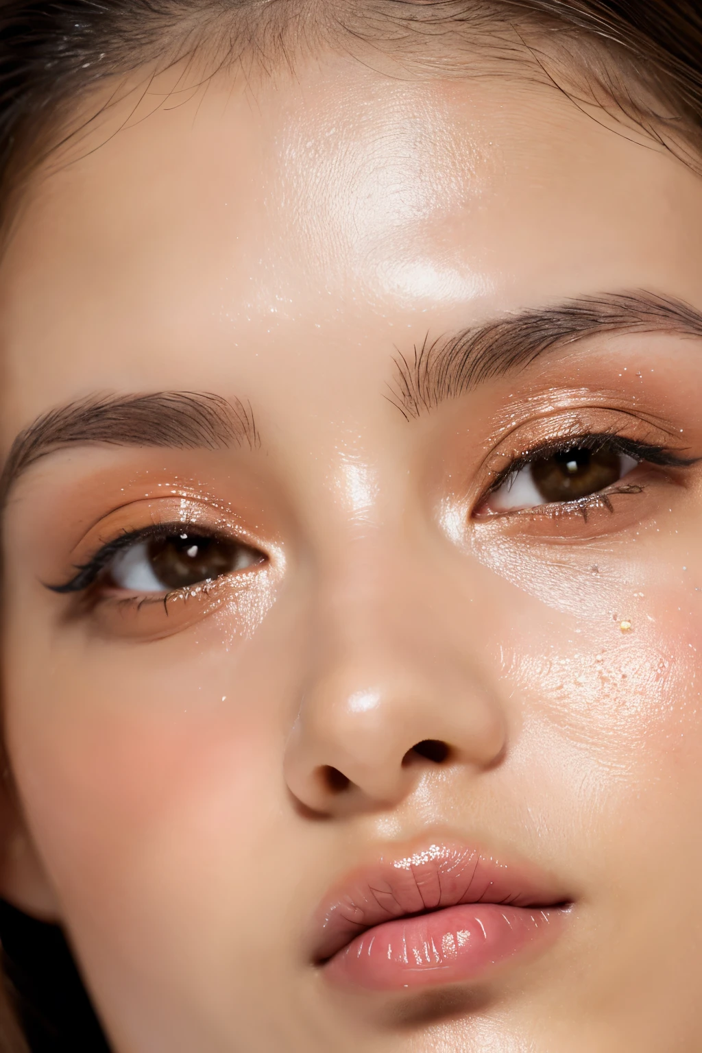 ((Melhor qualidade, 8k, obra de arte: 1.3)), Sharp focus in a beauty room, procedimento, ((microagulhamento)), Textura altamente detalhada do rosto e da pele, olhos detalhados, Double eyelid, sensual, pele escura, corpo bronzeado, ombros expostos, decote