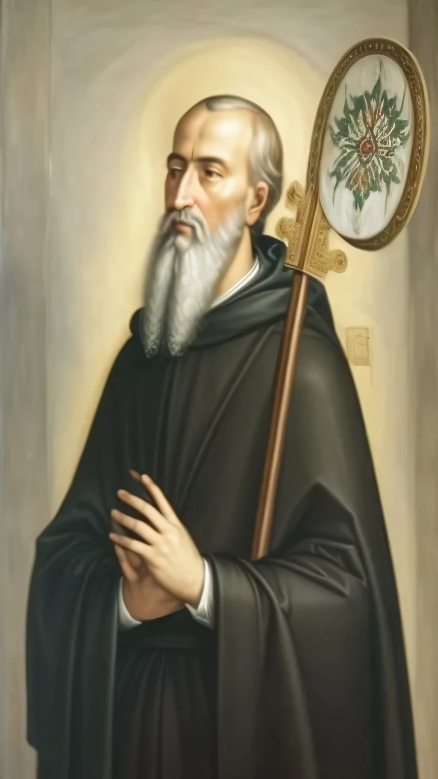 um close de uma pintura de um homem com uma longa barba, christian santo, abbondio stazio, christian santo rosace, portrait of santo of the pit, por Mariotto Albertinelli, santo, bartolome ros, por Taddeo Gaddi, orthodox santo, por Gentile Bellini, by Giovanni Bernardino Asoleni