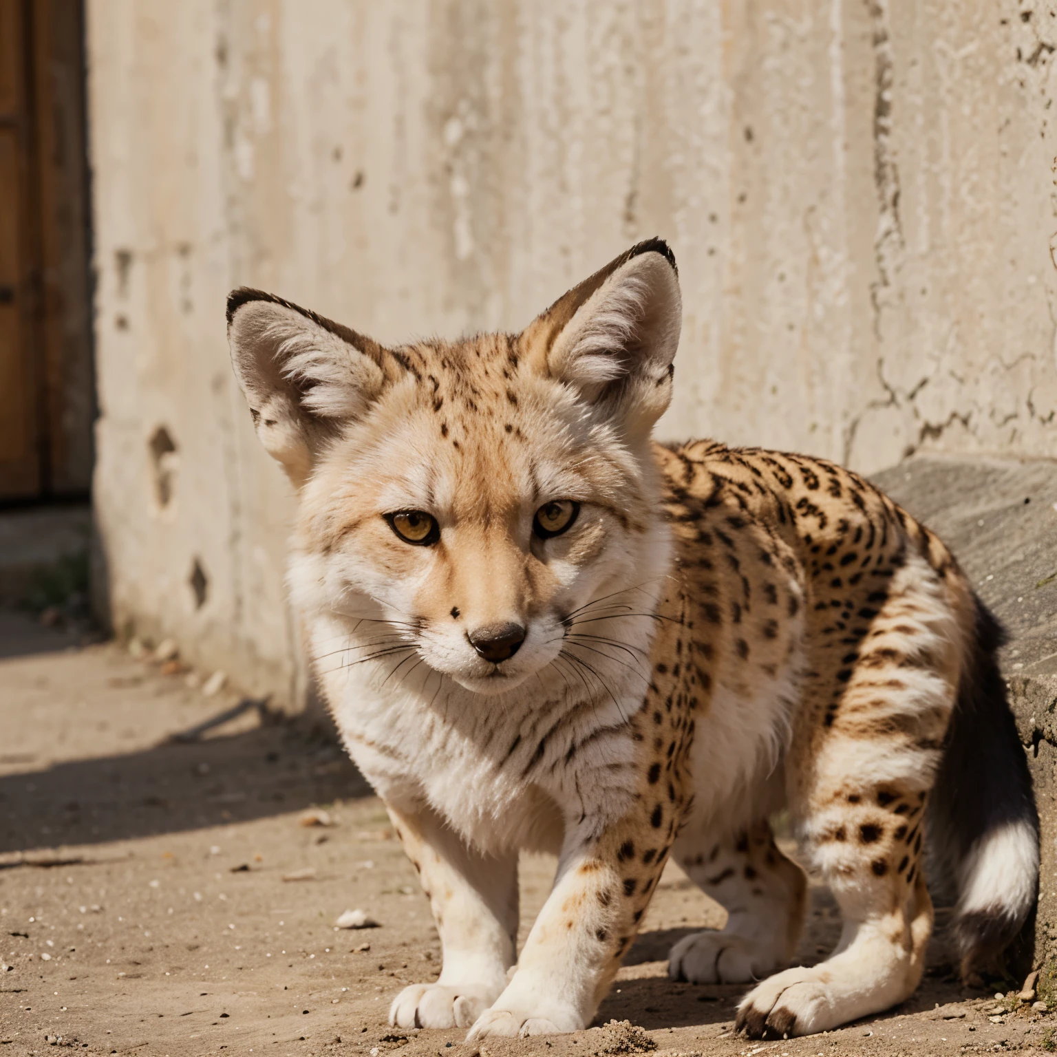 Chuca hybrid of white fox and cheetah 