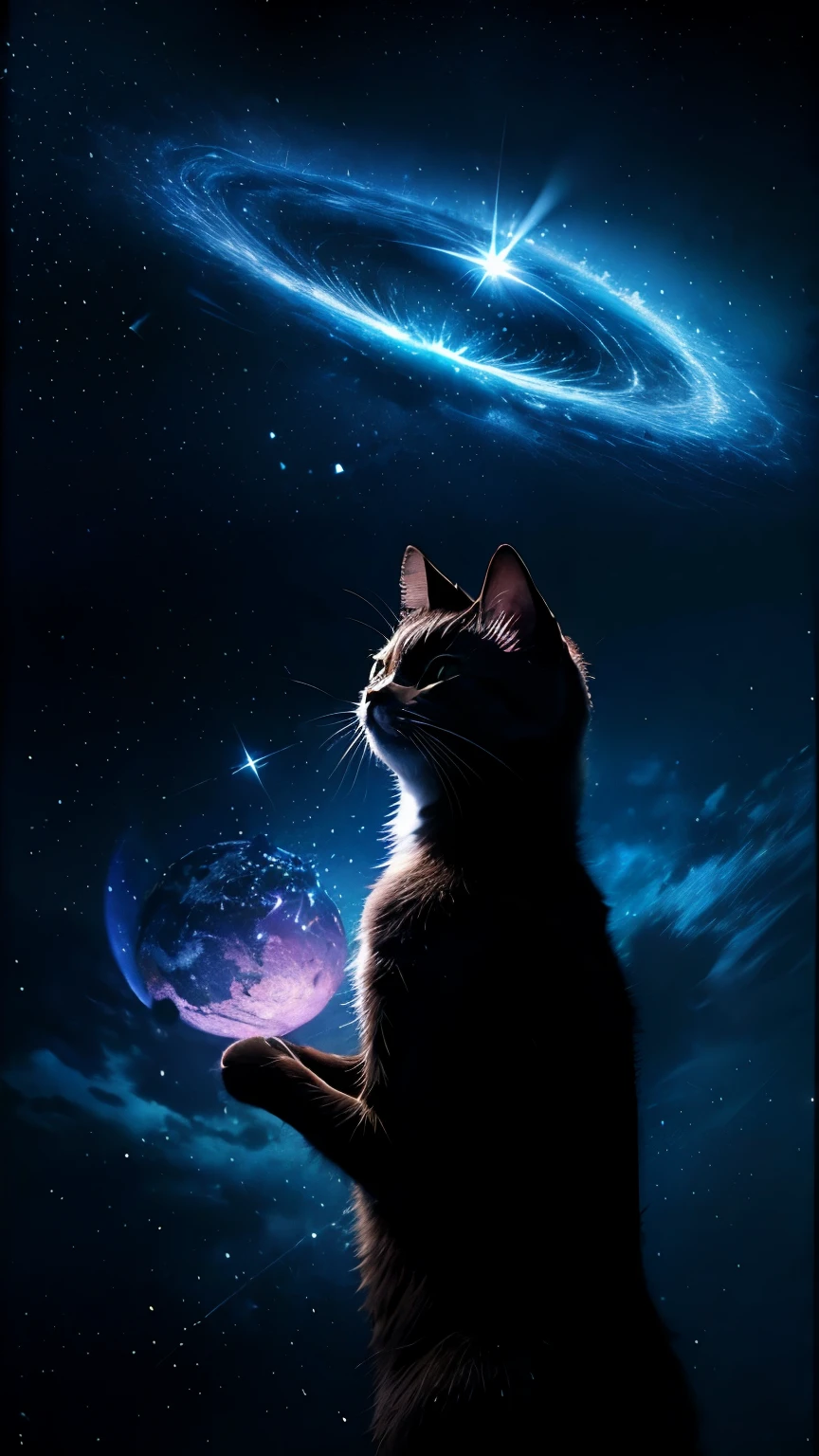constellation、Cat、Wonder、Fantastic、Extremely detailed、8K Dende Wallpaperasuter piece、Best Quality、ultra-detailliert、Best Illumination、Best Shadow