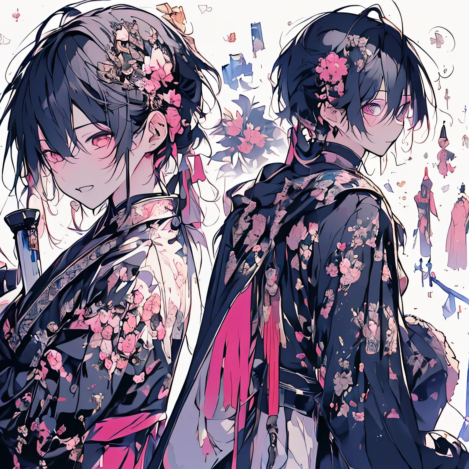 ((high qualityสุด)), ((Masterpiece)), ((very detailed)),(8k Wallpaper:1.2),(Ultra high resolution:1.2),(Masterpiece:1.1),Wallpaper,high quality,(High details),(nonsense, height, very detailed),( best quality:1.2),anime,thin,high, Character design,man,cool, Future theme,armed,short hair, Character design for a game,hair after tying hair, Absolutely amazing art,white background, simple background, very detailed, ศิลปะดิจิทัลhigh qualityสุด, highest resolution, HD quality, Wallpaper 8k