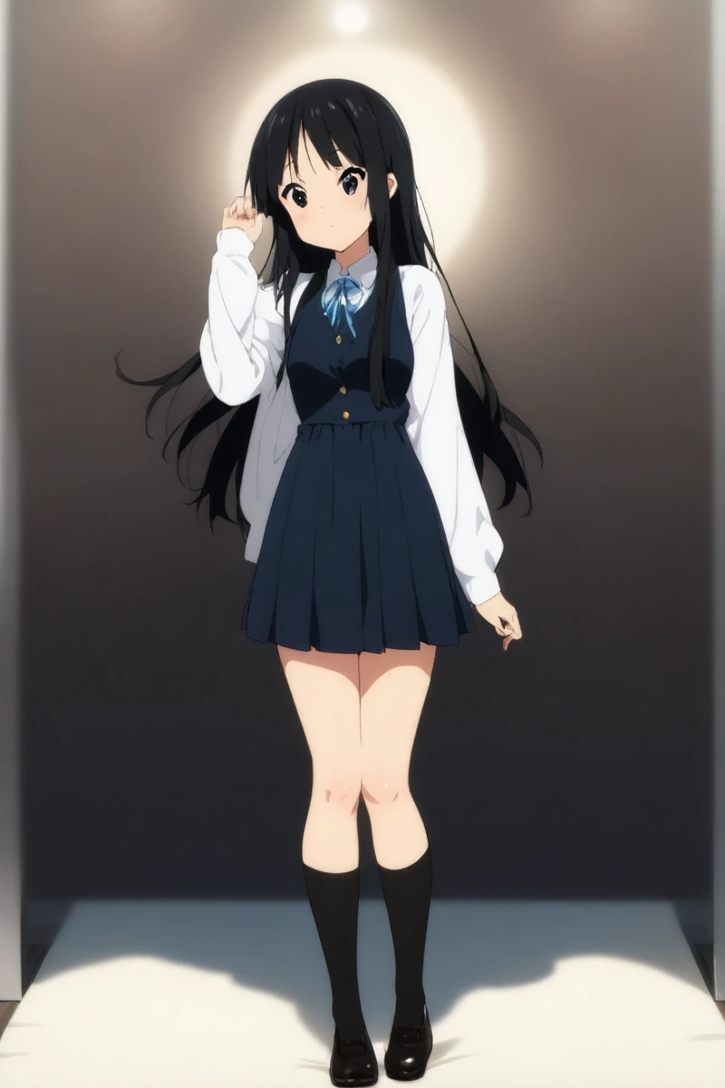 masterpiece, best quality, very aesthetic, absurdres, full body shot, 1girl, akiyama mio, k-on!, 