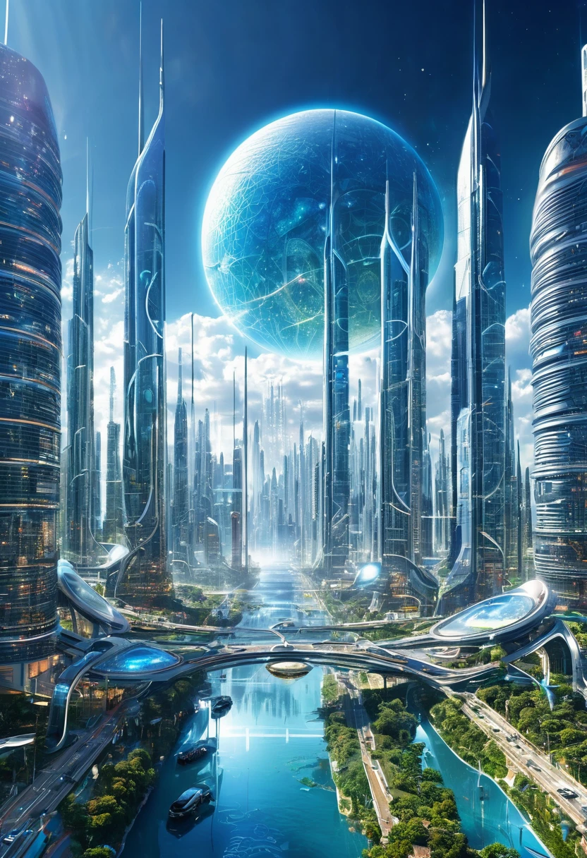 Future city, universe, technology, magic, reality,