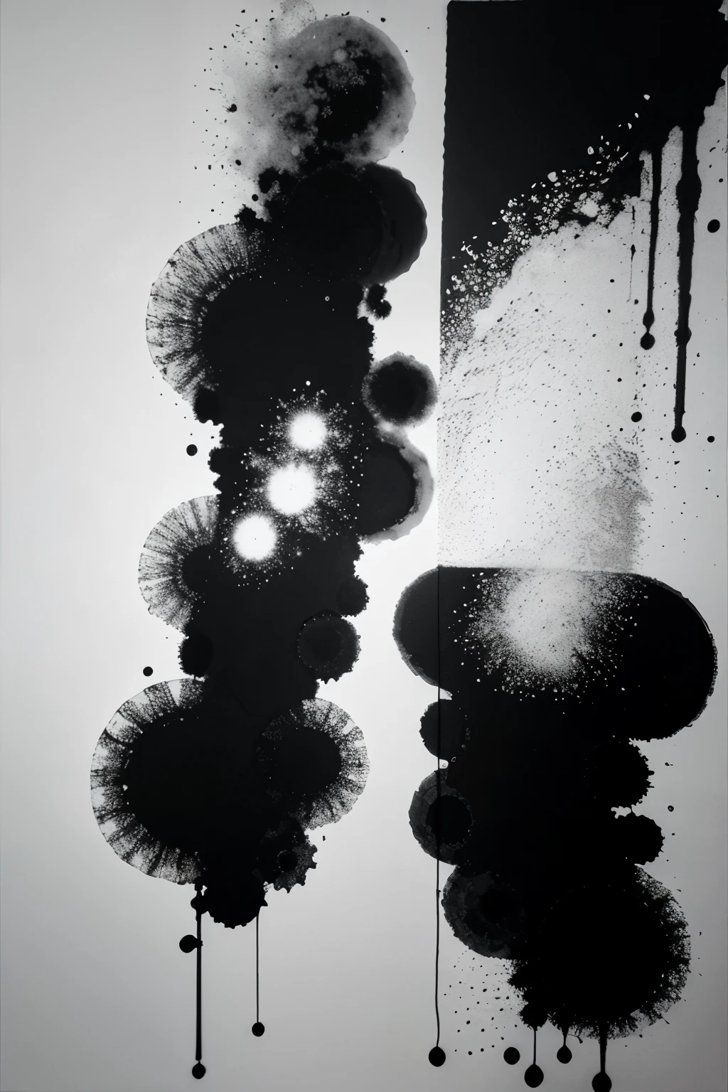 Arte abstracto en blanco y negro ( pulpos y nebulosas)