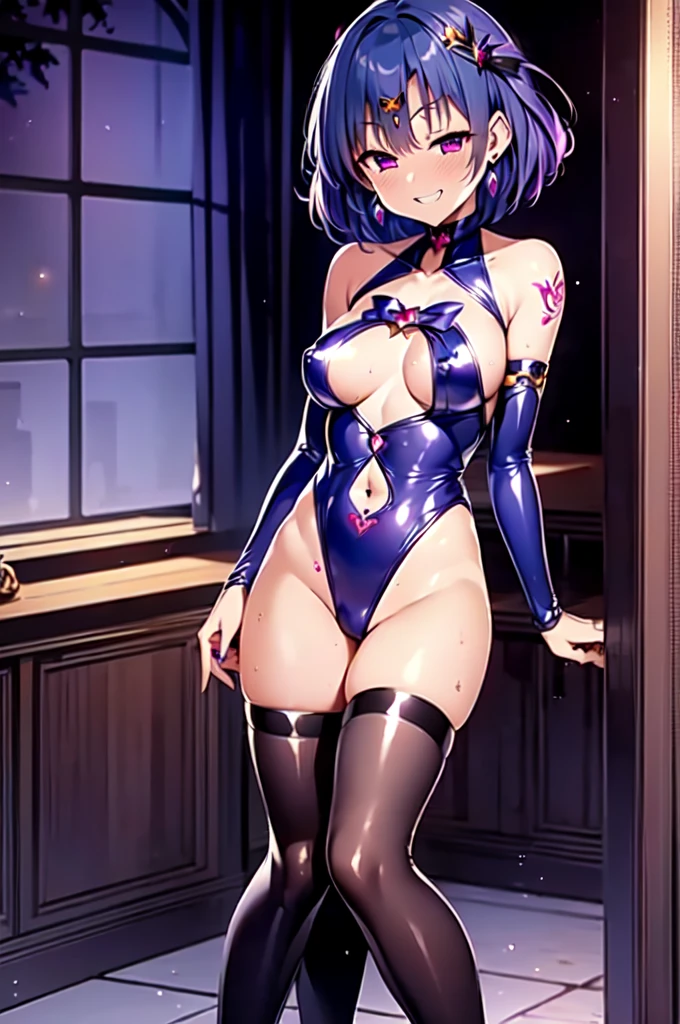 (official:1.4), cartoon,dynamic composition, ( solo:1.4),{nsfw}, masterpiece, ultra-detailed, hentai(style), evil dark-skinned sailor senshi,(dark-skinned female), 80's(style), (dark heroine:1.2), evil magical girl, iconic attack, dominatrix, dark kingdom, drak moon kingdom sailor senshi, bad end, (ami mizuno:0,8), (evil slutty sailor mercury:1,2), 1girl, solo female, by Naoko Takeuchi, by satou_kuuki, mature female, standing, full body, looking at viewer, sailor mercury, corruption, contrapposto, dark-skinned female, mind break, blue hair, short hair, (sailor mercury hair cut:1,8), evil smile, lips, eyelashes, erect nippels visible through clothing, evil grin, sexy, evil red eye, pubic tattoo, dark aura, crotch_tattoo, venus body, anime face, moe, impossible clothes, used condom, slutty clothes, succubus clothes, outdoors, evil red moon, full moon, park, (night:1.1),best quality, (beautiful lighting:1), mer1, tiara, jewelry, earrings, corruption, evil smile, evil grin, combatant, dark magical girl, pussy juice, cum dripping, succubus  tattoo