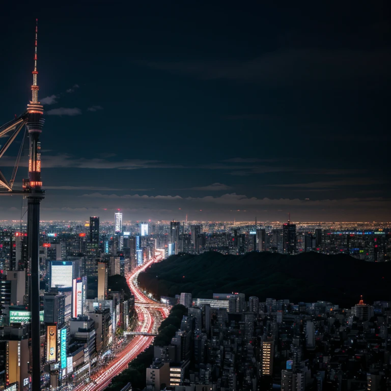 Background image，Tokyo, Japan，City，night，lights flashing