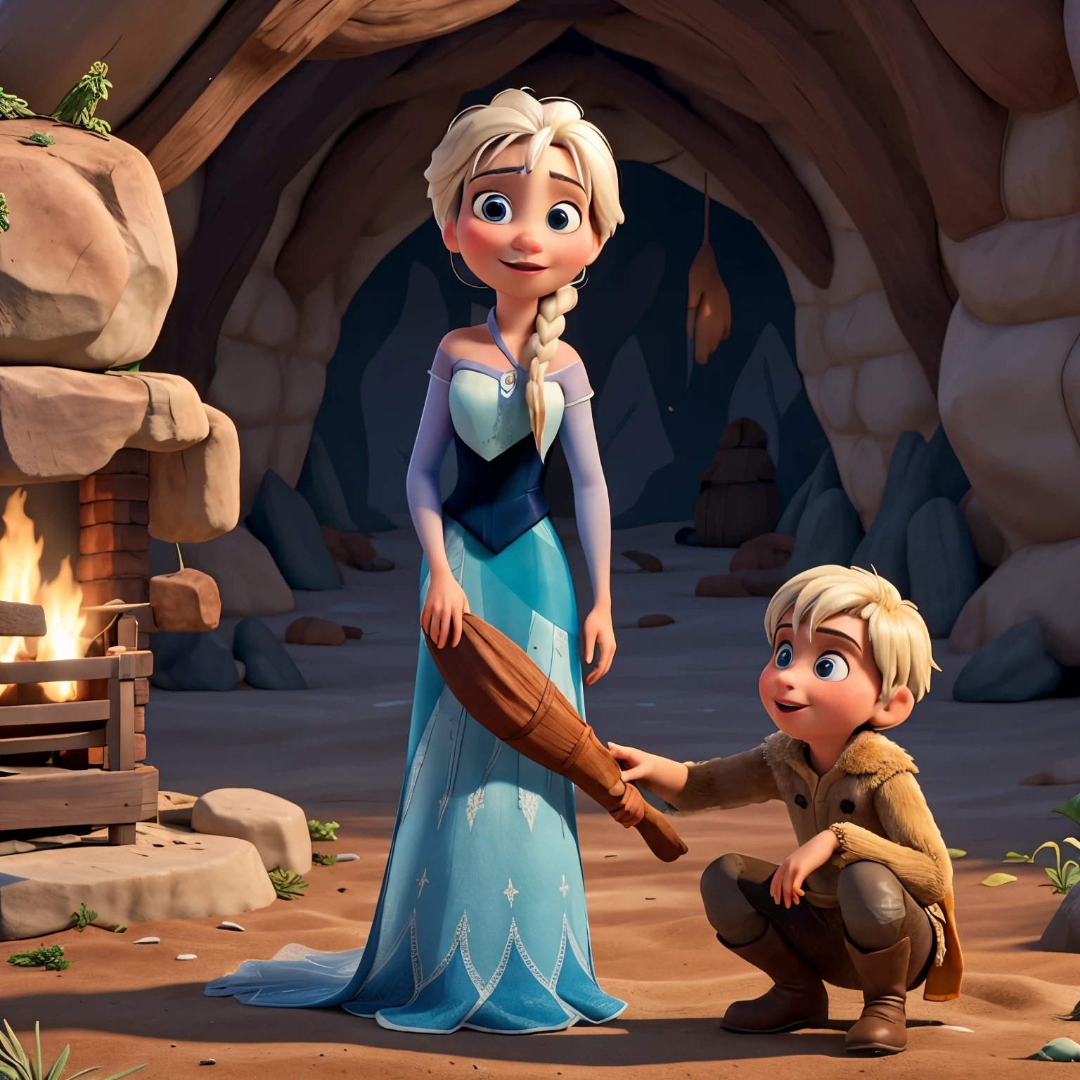 Crie a Ana de frozen com poderes de fogo